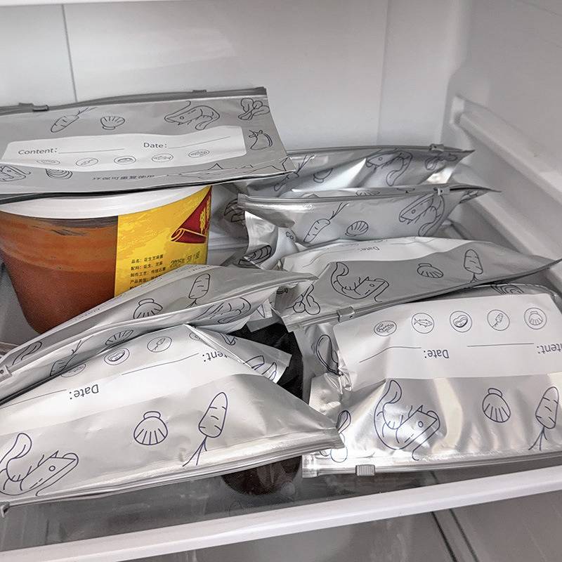10 Piece Reusable Aluminum Foil Zipper Food Storage Bags